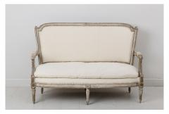 18th C French Louis XVI Original Paint Banquette Or Canap With Traces Of Gilt - 2283085
