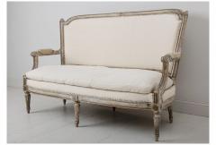 18th C French Louis XVI Original Paint Banquette Or Canap With Traces Of Gilt - 2283088