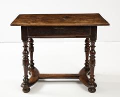 18th C French Walnut Table with Beautifully Executed Stretcher and Patina - 3106090