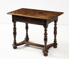 18th C French Walnut Table with Beautifully Executed Stretcher and Patina - 3106093