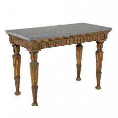 18th C Italian Neoclassical Gilt Wood Console with a Gray Marble top - 4625582