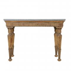 18th C Italian Neoclassical Gilt Wood Console with a Gray Marble top - 4625583