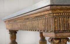 18th C Italian Neoclassical Gilt Wood Console with a Gray Marble top - 4625585