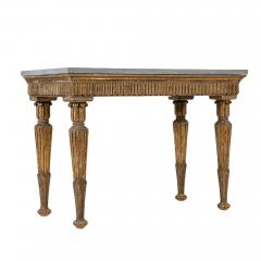 18th C Italian Neoclassical Gilt Wood Console with a Gray Marble top - 4627028