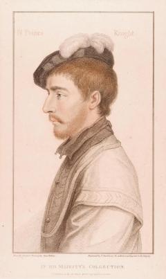 18th C Portrait of a Knight in Henry VIIIs Court after 16th C Holbein Drawing - 2909968