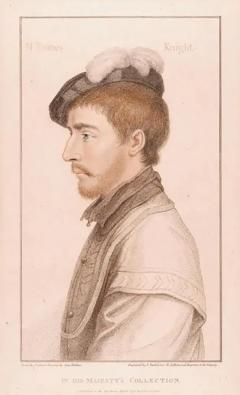 18th C Portrait of a Knight in Henry VIIIs Court after 16th C Holbein Drawing - 2910678