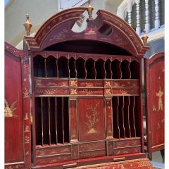 18th C Style George I Red Chinoiserie Decorated Secretary Desk by Burton Ching - 3715859