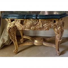 18th C Style Giltwood Rococo Marble Top Console Table - 4663905