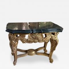 18th C Style Giltwood Rococo Marble Top Console Table - 4682284