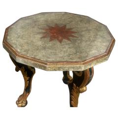 18th C Style Hendrix Allardyce Italian Baroque Polychrome Giltwood Side Table - 4564838