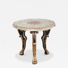 18th C Style Hendrix Allardyce Italian Baroque Polychrome Giltwood Side Table - 4568308