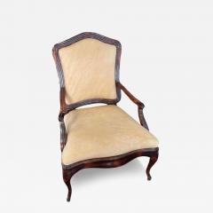 18th C Style Italian Mahogany Fauteuil Arm Chair - 3871886