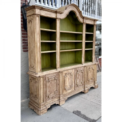 18th C Style Italian Paint Decorated Breakfront Bookcase Cabinet - 3474232