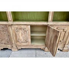 18th C Style Italian Paint Decorated Breakfront Bookcase Cabinet - 3474237