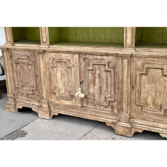 18th C Style Italian Paint Decorated Breakfront Bookcase Cabinet - 3474249