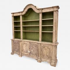 18th C Style Italian Paint Decorated Breakfront Bookcase Cabinet - 3475972
