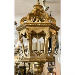 18th C Style Italian Rococo Gilt Wood Lantern Chandelier - 1694941