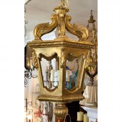 18th C Style Italian Rococo Gilt Wood Lantern Chandelier - 1694942