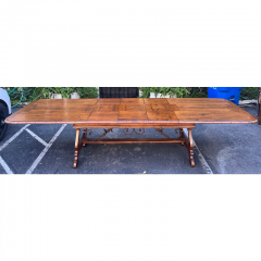 18th C Style Italian Walnut Iron Extension Dining Table - 2997150