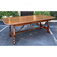 18th C Style Italian Walnut Iron Extension Dining Table - 2997190