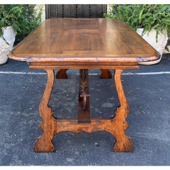 18th C Style Italian Walnut Iron Extension Dining Table - 2997197