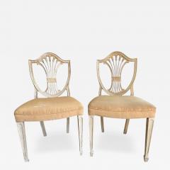 18th C Style Late Gustavian Paint Decorated Side Chairs - 4277200
