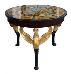 18th C Style Thomas W Morgan Trompe lOeil Center Table W Giltwood Eagles - 3909579