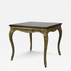 18th C Style Venetian Giltwood Green Italian Game Table - 3923065