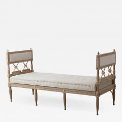 18th C Swedish Gustavian Period Daybed In Original Paint With Egyptian Carvings - 2294035