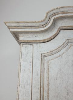 18th C Swedish Rococo Period Two Part Painted Linen Press Cabinet - 2648883