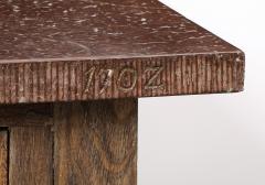 18th C Swedish Stone Top Oak Console Table Detailed edge 1702 - 3568679