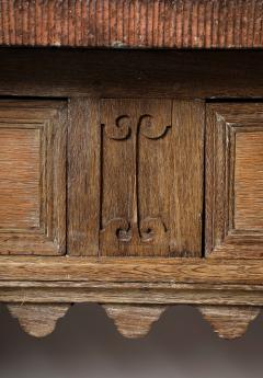 18th C Swedish Stone Top Oak Console Table Detailed edge 1702 - 3568683