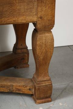 18th C Swedish Stone Top Table with Drawer Oak Stretcher Base c 1750 - 2616409