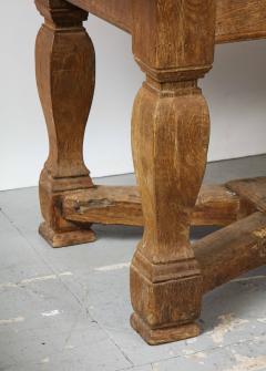 18th C Swedish Stone Top Table with Drawer Oak Stretcher Base c 1750 - 2616415