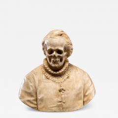 18th C Vanitas Memento Mori Bust carved in marble Italy - 4753527