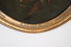 18th Century Antique Large Oval Oil Painting on Canvas Portrait of Noble Spouses - 2501629