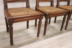 18th Century Antique Louis XVI Walnut Dining Chairs with Vienna Straw Set of 6 - 3394111