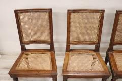 18th Century Antique Louis XVI Walnut Dining Chairs with Vienna Straw Set of 6 - 3394112