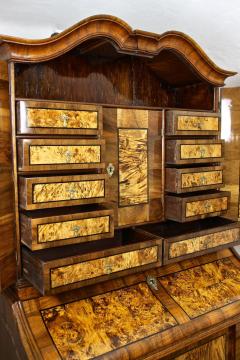 18th Century Baroque Secretaire Writing Cabinet Nutwood Germany ca 1770 - 3386558