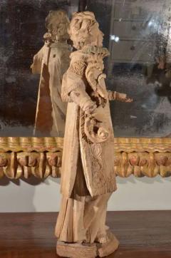 18th Century Carved Wooden Statue of a Torch Bearer - 3524065