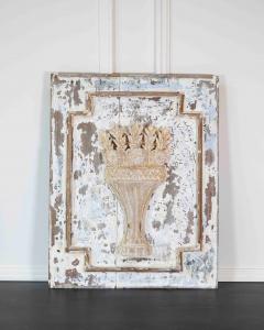 18th Century Carved and Painted Wooden Panel - 4737111
