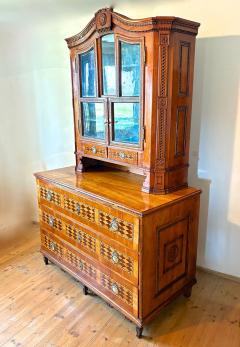 18th Century Cherrywood Vitrine Buffet Commode Inlayed Carved AT ca 1790 - 4791067