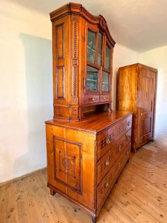 18th Century Cherrywood Vitrine Buffet Commode Inlayed Carved AT ca 1790 - 4791073