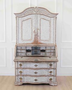 18th Century Danish Rococo Secretary with Serpentine Front circa 1760 - 4743955