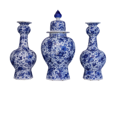 18th Century Dutch Delft Three Piece Garniture - 4804429