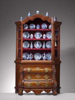 18th Century Dutch Mahogany Cabinet with Kangxi Miniatures - 4814643