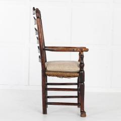 18th Century English Elm Ladder Back Carver Chair - 3604864