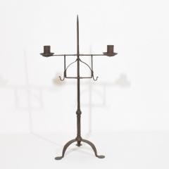 18th Century English Hand Forged Iron Candleholder - 4113981