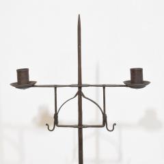 18th Century English Hand Forged Iron Candleholder - 4113982