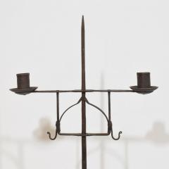18th Century English Hand Forged Iron Candleholder - 4114041